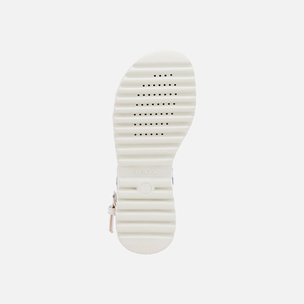 Sandalias Geox Menina Branco/Prateadas - Coralie - RUCTV0294